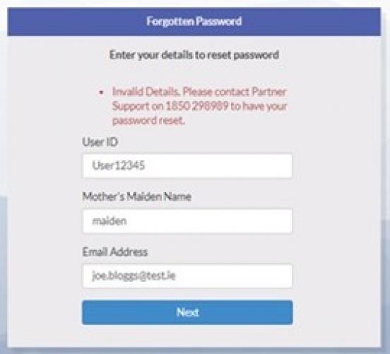 b-line password error