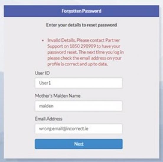 b-line password error