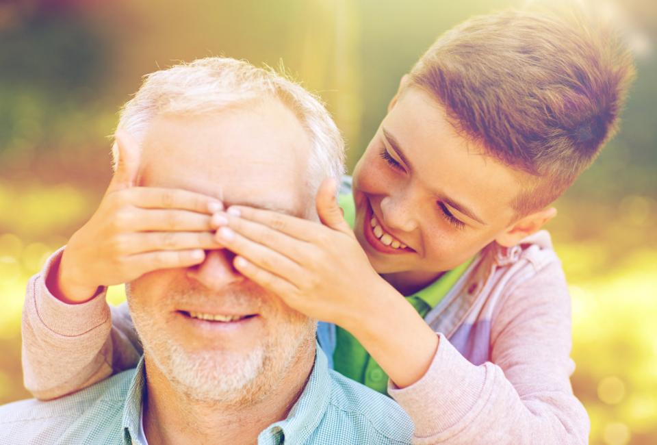 Grandson grandfather eyes